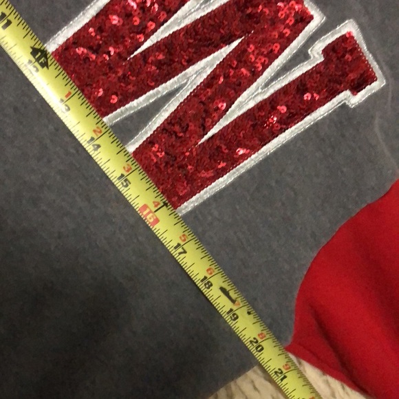 VS PINK-University Line 1/4 Zip Sweatshirt-Gray/Red-Sz xs-EUC-Bling - Picture 12 of 14